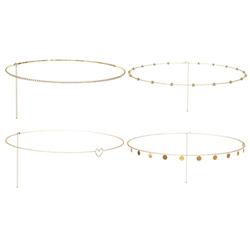 Beaupretty 4 Stück Teiliges Set Damen Taillenkette Verstellbare Metall Körperkette für Boho Stil für Kleider Jeans und Besondere Anlässe Perfektes für Frauen von Beaupretty
