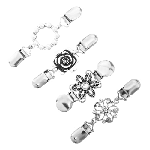 Beaupretty 4 Stück Teiliges Set Vintage Cardigan Clip mit Blumenmuster Praktische Clips für Pullover Schals und Kleider Einfach zu Tragen Komfortabel und Vielseitig für von Beaupretty