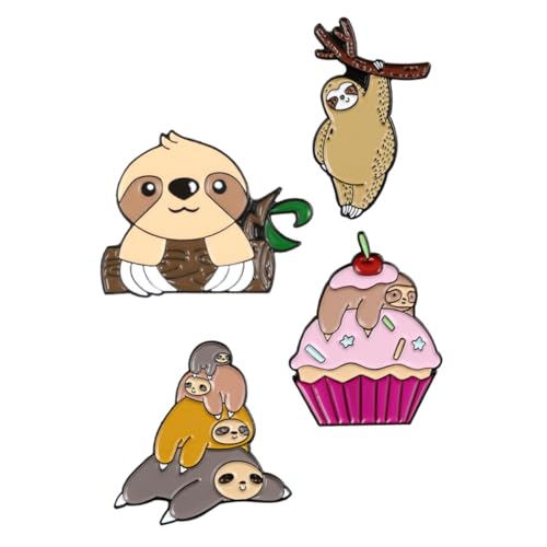Beaupretty 4 Stück Teiliges Sloth Broschen aus Langlebiger Legierung Niedliches Faultier design Modische Anstecknadeln für Kleidung Taschen Hüte Schals Vielseitiger Schmuck für Damen von Beaupretty