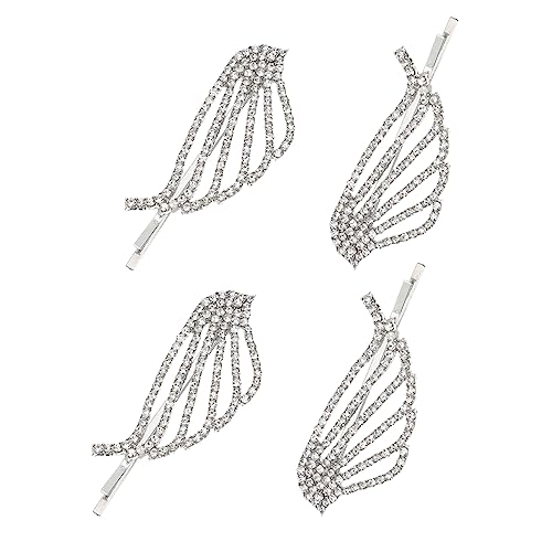 Beaupretty 4 Stück Teiliges Strass Haarclip mit Flügeln Dekorative Haarklammer für Damen für Hochzeiten und Partys Silberne Haaraccessoires für Einen Charmanten Look von Beaupretty