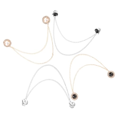 Beaupretty 4 Stück Teiliges Strickjacken Clips aus Langlebiger mit Kette Umhang und Pullover Clips für Damen und Herren Rostfrei Vielseitig für Kleider Blazer und Festliche Anlässe von Beaupretty