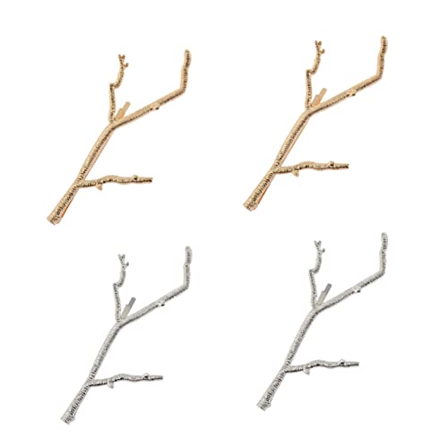 Beaupretty 4 Stück Teiliges Vintage Haarschmuck Filigrane Zweig Haarspangen aus Haarklammern für Damen für Party Hochzeit und Alltag Gold und Silberfarbene Haarnadeln von Beaupretty