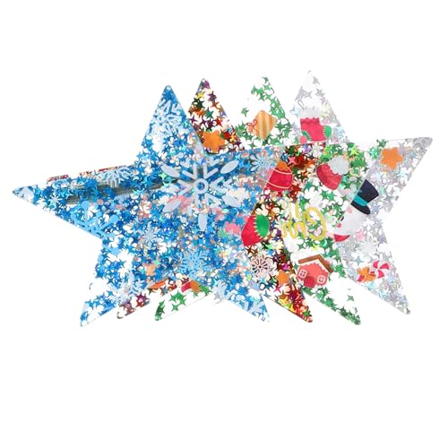 Beaupretty 4 Stück Teiliges Weihnachts Haarclip aus Metall und Acryl Stabile Unregelmäßige Stern Haarspangen für Damen Festliche Haaraccessoires für Weihnachtsfrisuren von Beaupretty