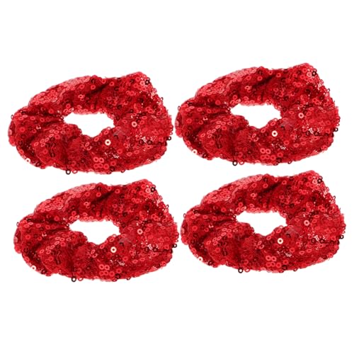 Beaupretty 4 Stück Teiliges Weihnachts Haargummis mit Pailletten Elastische Haarbänder für Mädchen und Damen Schonend Modisch Vielseitig für Party Alltag und Festliche Anlässe Geeignet von Beaupretty