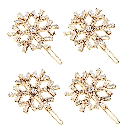 Beaupretty 4 Stück Teiliges Weihnachts Haarschmuck Schneeflocken Haarspangen aus Legierung Festliches Accessoire für Damen Eleganter Haarschmuck für Weihnachten und Alltag von Beaupretty