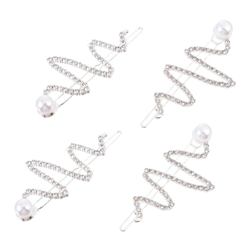 Beaupretty 4 Stück Teiliges Wellenförmige Haarklammern mit Strasssteinen Eleganter Haarschmuck für Damen Funkelnde Haarspangen für Hochzeit Party und Alltag Silberfarbene Rhinestone von Beaupretty