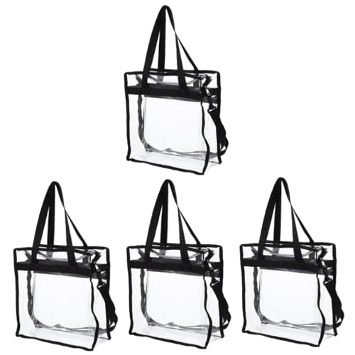 Beaupretty 4 Stück Transparente PVC-Tasche Transparente Tragetasche Große Tragetasche Klare Strandtasche Klare Tasche Transparente Multifunktionstasche Kreuztasche Damen Wäschesack Mode von Beaupretty