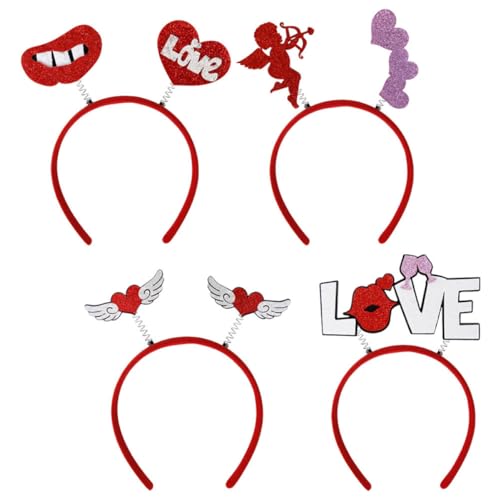 Beaupretty 4 Stück Valentinstag Stirnband Amor Kostüm Valentinstag-stirnbänder Für Frauen Valentinstag Accessoires Damen Make-up-stirnband Hochzeitsdeko Haarschmuck Bilden Plastik Fräulein von Beaupretty