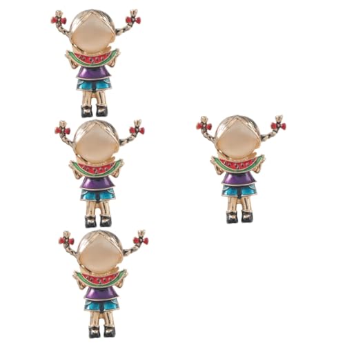 Beaupretty 4 Stück Wassermelonen Mädchen Brosche Niedlicher Anstecker für Frauen Cartoon Figur als Dekoration für Kleidung Schals Hüte oder Taschen Perfektes zu Besonderen Anlässen von Beaupretty