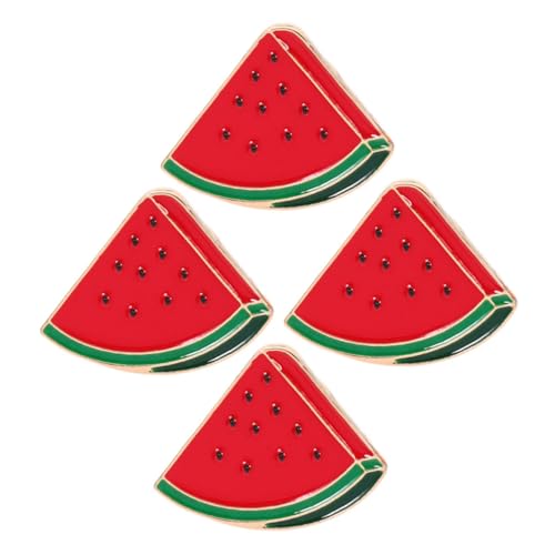 Beaupretty 4stücke Teiliges Wassermelonen-broschen Hochwertigem Legierungsmaterial Süße Anstecknadeln Für Kleidung Und Taschen Farbenfrohes Sommer-accessoire Für Damen Und Herren von Beaupretty
