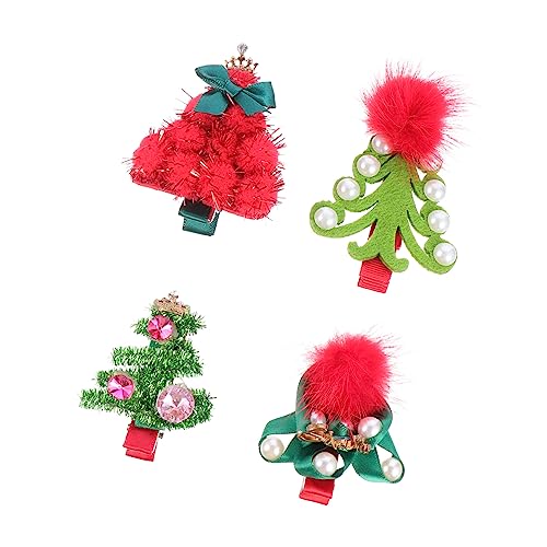 Beaupretty 4 Stück Weihnachtliche Haarklammern Teilig Bunte Festliche Haarspangen für Damen Kreative Xmas Haarclips Verschiedene Designs Einfache Anwendung von Beaupretty