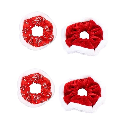 Beaupretty 4 Stück Weihnachtshaargummi Weihnachtshaarseile Weihnachtliche Haargummis Rote Scrunchies Für Haare Haargummis Der Weihnachtszeit Weihnachtsdeko Haarring Stoff Weihnachten Fräulein von Beaupretty