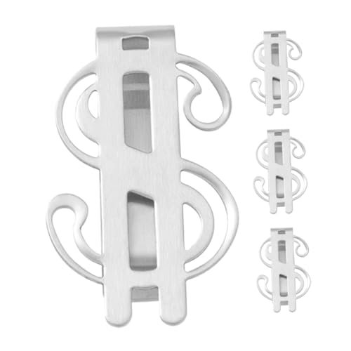 Beaupretty 4stücke Geldklammer Aus Edelstahl Kartenhalter Geldscheinklammer Schmale Geldbörse Tragbar Für Büro Und Außenbereich Geldzubehör Für Bargeld Und Visitenkarten von Beaupretty