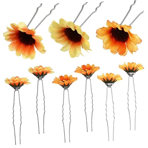 Beaupretty 45 Stk Haarschmuck Aus Sonnenblumen Handarbeit Gänseblümchen Sonnenblumenhaarnadeln Für Mädchen Sonnenblumen-haarspangen Mini-sonnenblume Legierung Braut Handbuch Ausgabekarte von Beaupretty