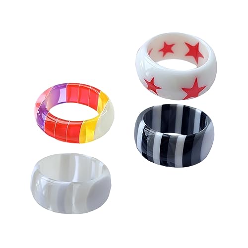 Beaupretty 4stücke Fingerring Aus Harz Für Kleinen Finger Stilvolle Finger Ringe Für Frauen Modischer Ring Als Fingerdekor Und Schmuck von Beaupretty
