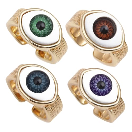 Beaupretty 4stücke Böse Augen Aus Kupfer Für Frauen Party Zeremonie Geburtstag Abschlussball Alltag Finger Schmuck Als Geschenk Für Freund Familie Liebhaber von Beaupretty