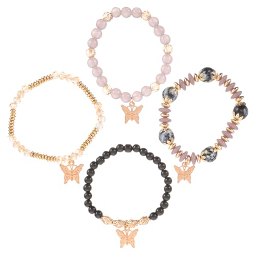 Beaupretty 4Stücke Teiliges Schmetterlingsarmband für Damen Handgelenkdekoration Perlen für Weihnachten Geburtstage und Besondere Anlässe Modischer Schmuck für Frauen von Beaupretty