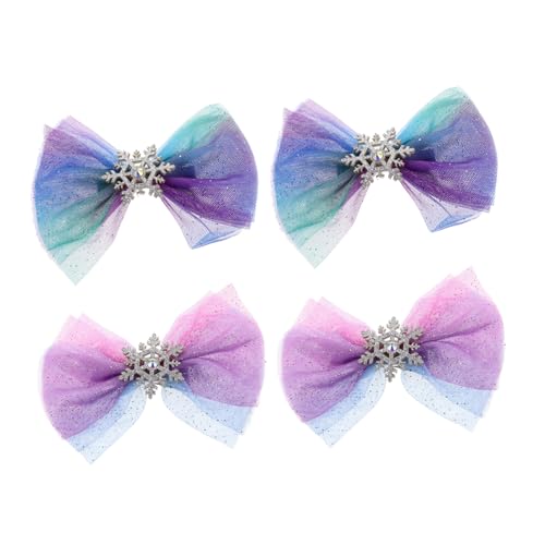 Beaupretty 4Stücke Weihnachts Haarspangen Schneeflocken Bogen Knoten Haarnadeln für Frauen Glitzer Haarschmuck Haaraccessoires für Weihnachten Geschenkidee für Mädchen von Beaupretty