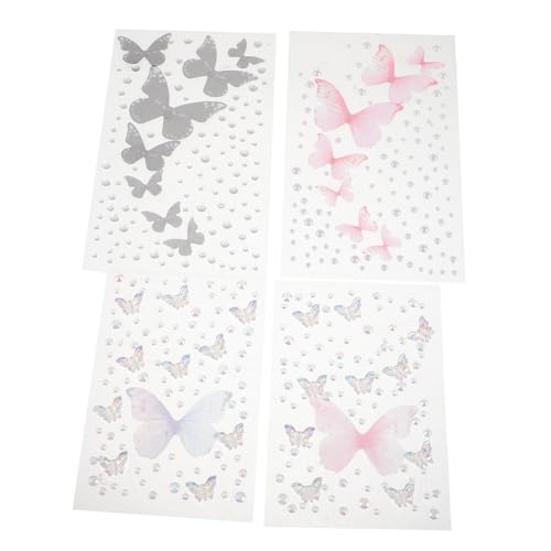 Beaupretty 4blätter Bögen Selbstklebende Gesichtssteine -augenaufkleber Für Festivalpartys Strass-gesichtsaufkleber Zum Aufkleben Diy-make-up-aufkleber von Beaupretty