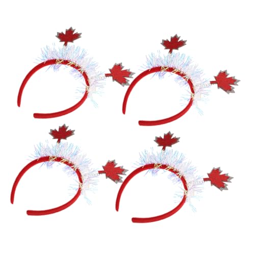 Beaupretty 4stücke Ahorn-haarband Für Herbstkostüme Thanksgiving-lametta-ahorn-haarband Schillerndes Stirnband Aus Ahornblättern Weicher Haarschmuck Für Partyzubehör Festliche von Beaupretty