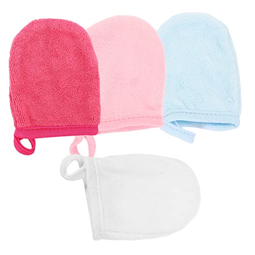Beaupretty 4stücke Gesichtshandschuhe Für Reinigung Waschbar Wiederverwendbar Gesichtsreinigungshandschuhe Gesichtswäscher Make-up Entferner Handschuhe Für Empfindliche Haut von Beaupretty
