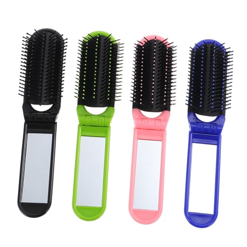 Beaupretty 4stücke Klappbare Haarbürste Mit Spiegel Kompakte Taschenbürste Reisehaarkamm Faltbare Bürste Für Mädchen Platzsparende Haarstyling-tool von Beaupretty