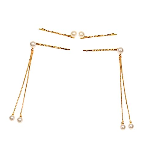 Beaupretty 4stücke Perlen-tassel Haarklammern Stilvolle Haarspangen Für Hochzeit Partys Und Alltagslooks Stilvolle Haarschmuck-accessoires Für Frauen Und Mädchen Hochwertige Legierung von Beaupretty