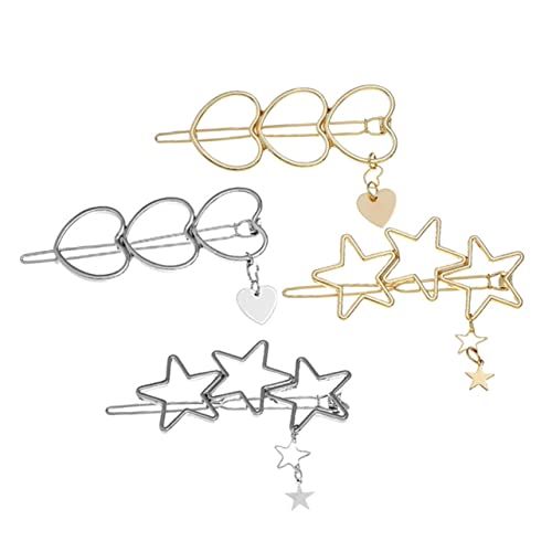 Beaupretty 4stücke Stern-haarspangen Haarspangen in Stern Und Herzform Modischer Kopfschmuck Zarte Bobby Pin Für Mädchen Haarnadel Für Täglichen Gebrauch Und Bankett von Beaupretty