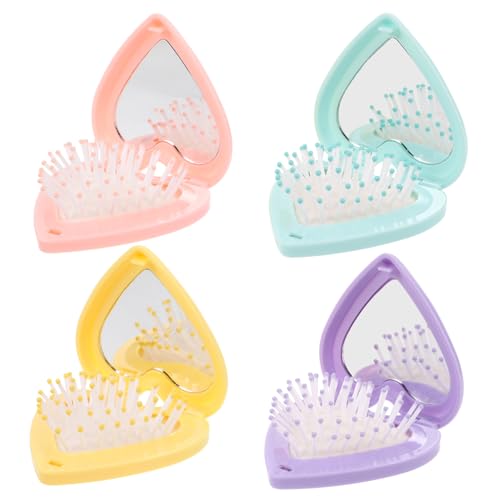 Beaupretty 4stücke Teiliges Faltbare Spiegel Haarbürste Tragbare Massagekämme Mit Herzform Für Mädchen Für Reisen Tägliche Anwendung Und Pflege von Beaupretty