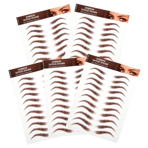 Beaupretty 5blätter Augenbrauen Transfer Aufkleber Wasserfest Augenbrauen Sticker Braun Simulation Make-up Zubehör Transfer Aufkleber Wassertransfer Funktion von Beaupretty