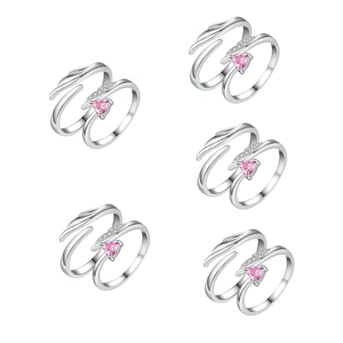 Beaupretty 5 Paare Ringe mit Design Offene Finger Ringe für Dekorativer Schmuck für Finger Stilvolle Geschenkidee für Valentinstag Geburtstage Ergonomisch Komfortabel von Beaupretty