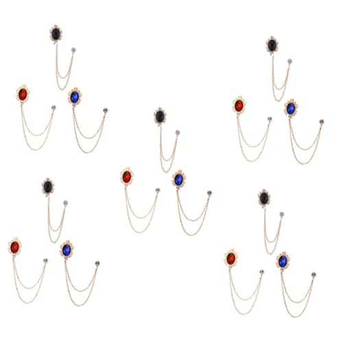 Beaupretty 5 Sätze Herren Brosche Mit Edelsteinen Ketten Anstecknadel Für Anzüge Stilvolle Krawattennadel Accessoires Für Festliche Anlässe Besondere Veranstaltungen 3 Stück * 5 von Beaupretty