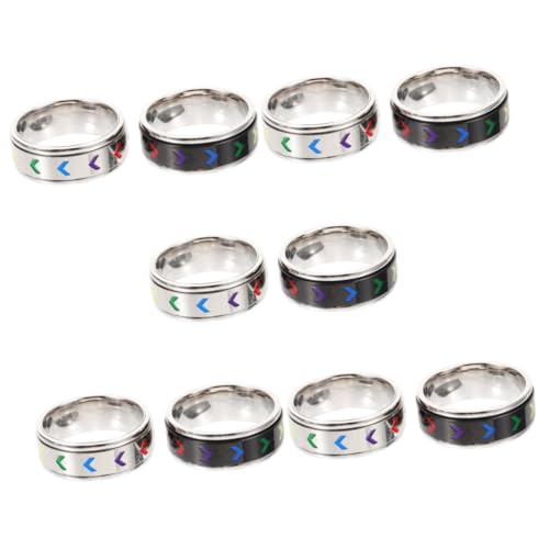 Beaupretty 5 Sätze Regenbogen Ring Rotierbarer Lgbt Ring Für Lesben Pride Schmuck Hand Schmuck Für Damen Herren Stylisches Accessoire Für Partys 2 Stück * 5 von Beaupretty