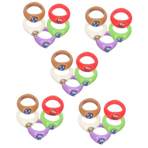 Beaupretty 5 Sätze Teiliges Kreativer Harz Finger Ringe Mit Funkelnden Finger Dekoration Rot Grün Schokolade Beige Und Für Besondere Anlässe Und Alltag 5 Stück * 5 von Beaupretty