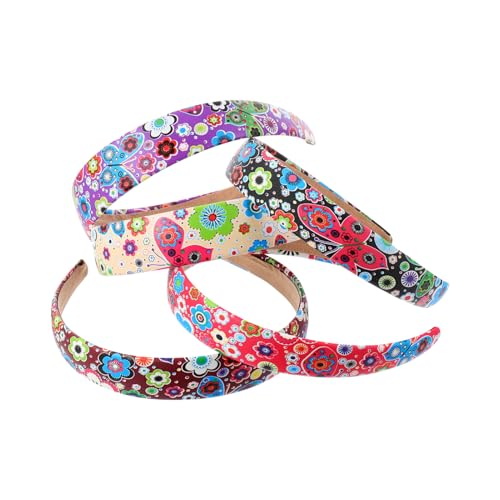 Beaupretty 5 Stück Blumendruck Haarband Teiliges aus Leder Bequeme Haaraccessoires für Damen Leicht Farbenfroh und für Täglichen Gebrauch zum Stylen von Haaren für Einen Frischen Look von Beaupretty