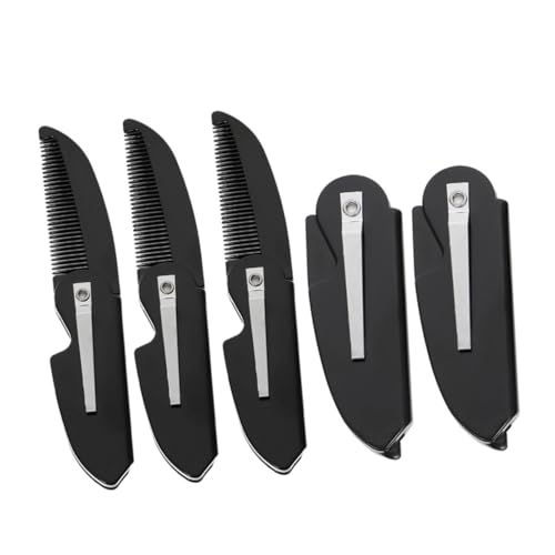 Beaupretty 5 Stück Faltbare Bartkamm aus Stabilem Kunststoff Kompakter Tragbarer Taschenkamm für Männer Feinzahnig Vielseitig Einsetzbar für Bart Haarstyling Reisegeeignet Robust und von Beaupretty