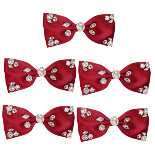 Beaupretty 5st Haarklammer Schleifenhaarspangen Kristallfunkelndes Bowknot-haar Schleife Strass Haarspangen Französischer Kopfschmuck Mit Schleife Koreanisch Halterung Acetatfolie Mädchen von Beaupretty