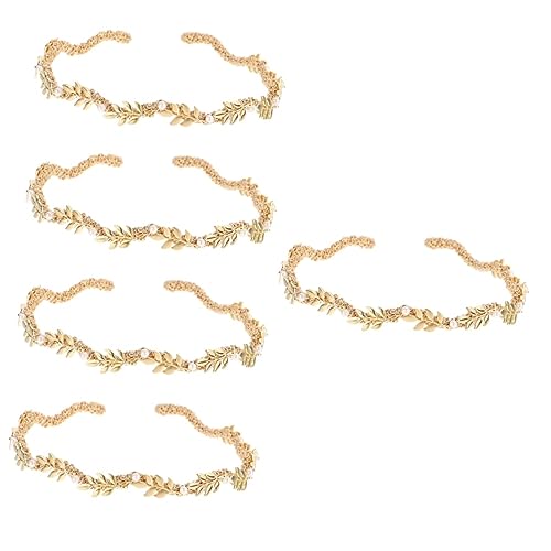 Beaupretty 5st Hochzeitskleid Stirnband Blumenstirnband Stirnband Für Frauen Zubehör Für Haarbänder Blatthaarbänder Goldene Lorbeerblätter Haarschmuck Gold Blatt Braut Legierung Wenig Frisch von Beaupretty