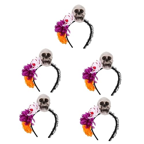 Beaupretty Haarschmuck 5 Stück Rosen-Kostüme Festival-Reifen Kostüm-Dekoration Farbe Tote Bänder Halloween Elastisch Für Haarbänder Damen-Party-Haarband Spinne Urlaub Haarkleid Reifen von Beaupretty