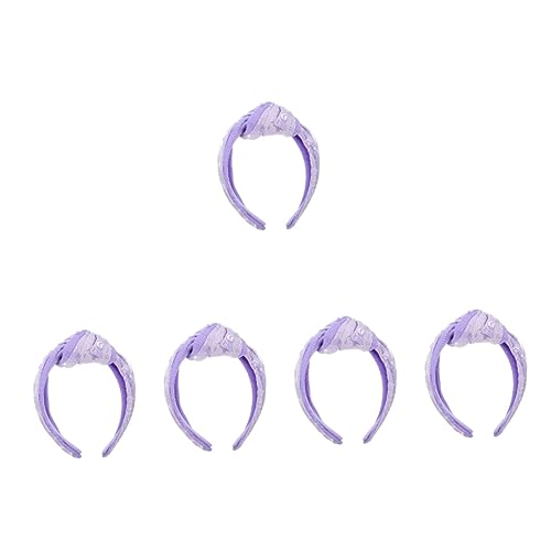 Beaupretty 5st Stirnband Jäten Von Kopfbedeckungen Knoten Haarband Mädchen Frisur Party-kopfschmuck Knoten Mädchen Haarband Tuch Breit Geknotetes Haarband Frau Violett Kreuzen Gaze Requisiten von Beaupretty