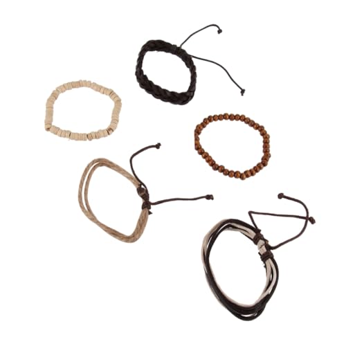 Beaupretty 5 Stück Teiliges Damen Fußkettchen Verstellbare Perlen armbänder aus Kunstleder Handgefertigte Schmuck bindearmbänder Dekorative Sandalen anklets für Alltag Strand und Party von Beaupretty