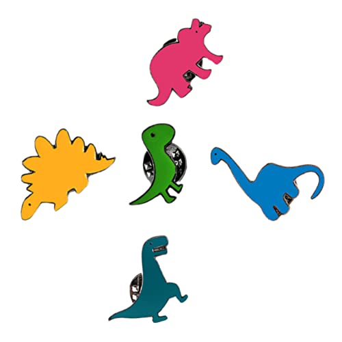 Beaupretty 5 Stück Teiliges Dinosaurier Broschen Langlebiger Zinklegierung Emaillierte Anstecknadeln für Damenkleidung Rucksack und Jacke Accessoires Sicherer Halt Leicht und Hautfreundlich von Beaupretty