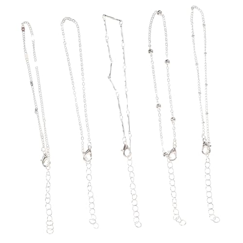 Beaupretty 5 Stück Teiliges Fußkettchen Set für Damen Silberne Runde Perlen Mehrlagige Fußketten Vielseitiger Schmuck für Strand Alltag und Party Verstellbar und zu Tragen von Beaupretty