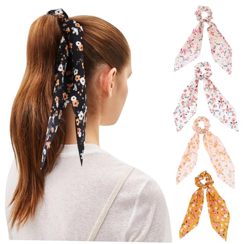 Beaupretty 5 Stück Teiliges Haargummis mit Vintage blumenmuster Weiche Vielseitige Leichte und Bequeme Haarschleifen Dekoratives Haaraccessoire für Damen und Mädchen für Alltag von Beaupretty