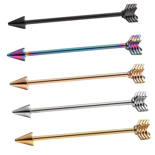 Beaupretty 5 Stück Teiliges Industrial Barbell Piercing Knorpel Ohrstecker mit Zirkonia Damen Ohrringe für Hochzeit und Alltag Vielseitig Kombinierbarer Körperschmuck von Beaupretty