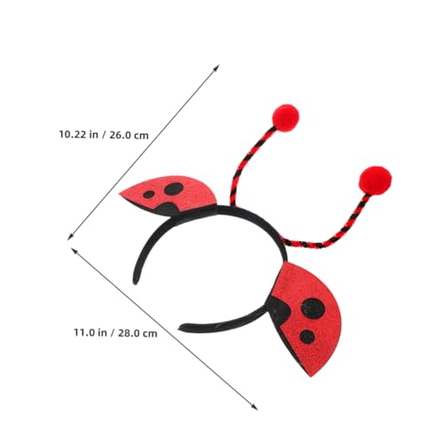 Beaupretty 5stücke Marienkäfer-stirnband Aus Plüsch Für Mädchen Insektenkostüm-zubehör Party-accessoires Mit Marienkäfer-antenne Bequemes Design Für Festivals von Beaupretty