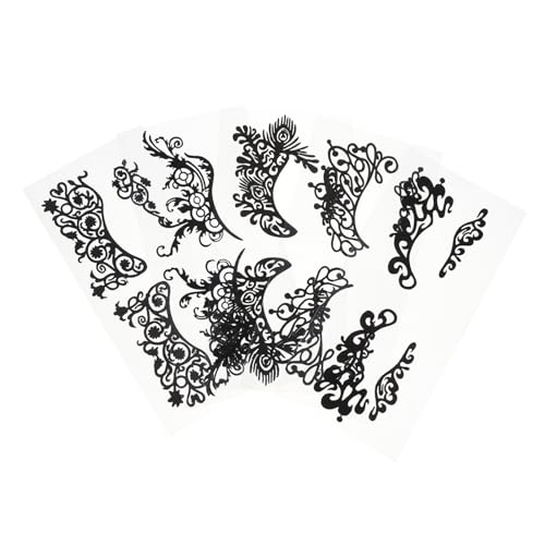 Beaupretty 5 Stück Teiliges Masquerade Augen Tattoos Temporäre Eyeliner Sticker mit Spitzen Lace Design für Halloween Karneval Bühne Make Up Wasserfest und Einfach Anzubringen von Beaupretty