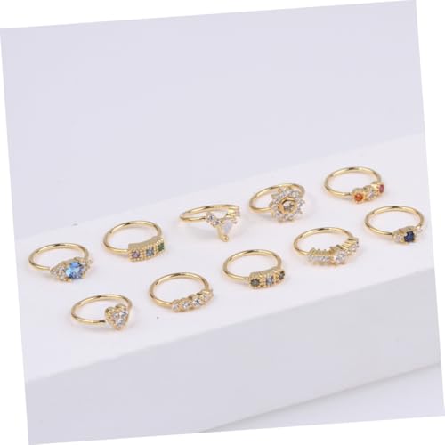 Beaupretty 5 Stück Teiliges Nasenringe mit Zirkonia Rostfrei Hautfreundlich Verstellbare Nasenklammern für Damen Modischer Schmuck zur Gesichtsschmuck Dekoration Komfortabel und Langlebig von Beaupretty