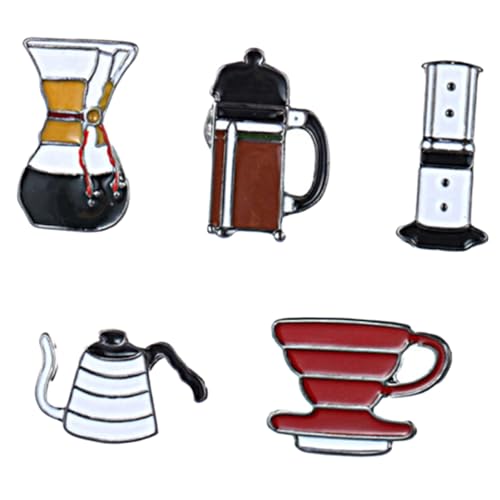Beaupretty 5stücke Kaffee-anstecker Kaffee-tassen-brosche Emaille-brosche Für Rucksäcke Kleidung Revers Pin Dekoration von Beaupretty