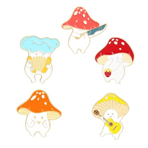 Beaupretty 5stücke Pilz Brustnadel Aus Legierung Entzückende Brosche Mit Pilz-design Stilvolle Dekoration Für Kleidung Taschen Hüte Und Schals von Beaupretty